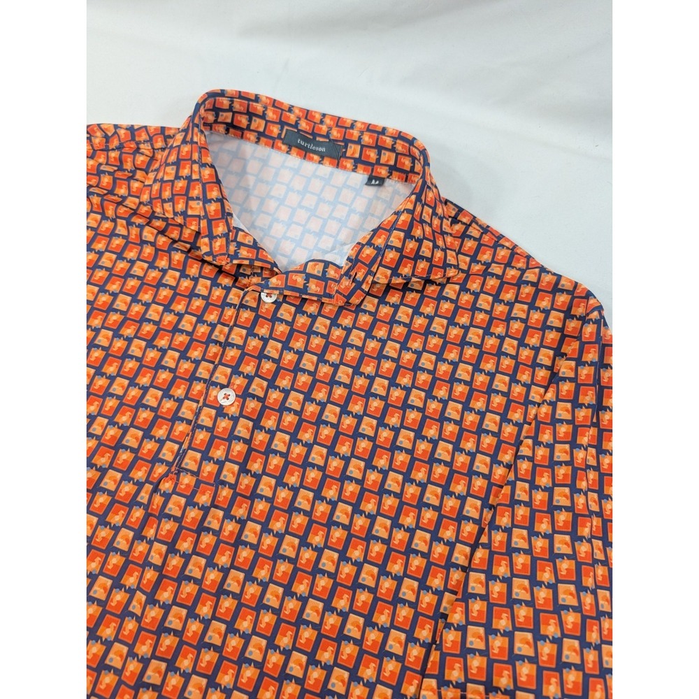 Turtleson Performance Patterned Golf Polo Men Size All Over Geometric Print M